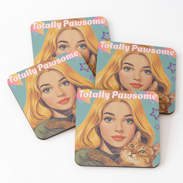 Item preview,  Cute Retro Girl with Cat Totally Pawsome! Vintage Stars designed and sold by Vintage City.