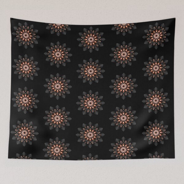 Item preview, Orange Mandala and Dark Theme  Artwork  designed and sold by NivyasArtistry.