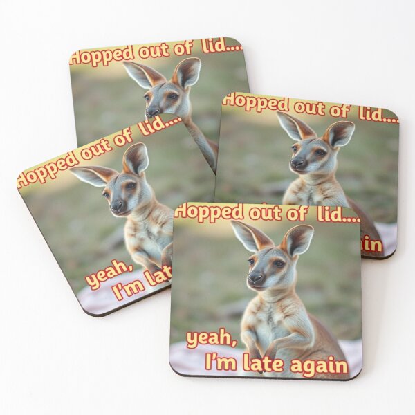 Item preview, kangaroo//Hopped out of bed like… yeah, I’m late again designed and sold by SSMC DREAM DESIGN.