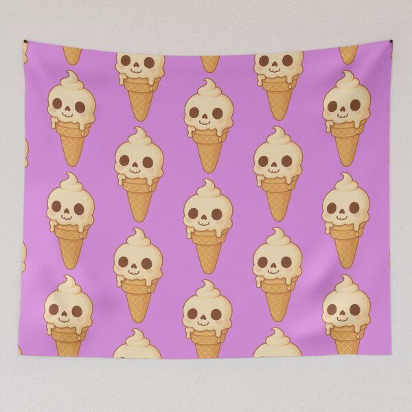 Item preview, Cute Skull Ice Cream – pastel Goth Sticker designed and sold by Dreamy Panda Studio .