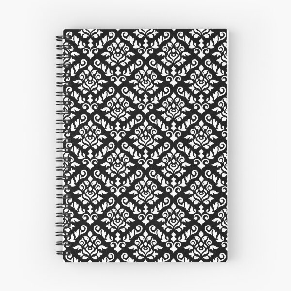 Item preview, Damask Baroque Repeat Pattern White on Black designed and sold by NataliePaskell.