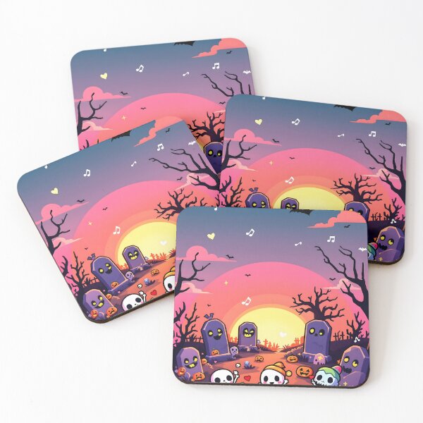Item preview, Chibi Graveyard Rave: Sunset Spooky Party Scene designed and sold by MoonlitDoodles1.