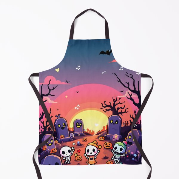 Item preview, Chibi Graveyard Rave: Sunset Spooky Party Scene designed and sold by MoonlitDoodles1.