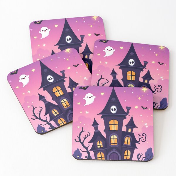 Item preview, Pastel Haunted House: Spooky Cute Night Scene designed and sold by MoonlitDoodles1.