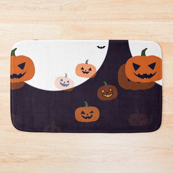 Item preview, Full Moon Halloween Scene Pumpkings Bat designed and sold by MoonlitDoodles1.