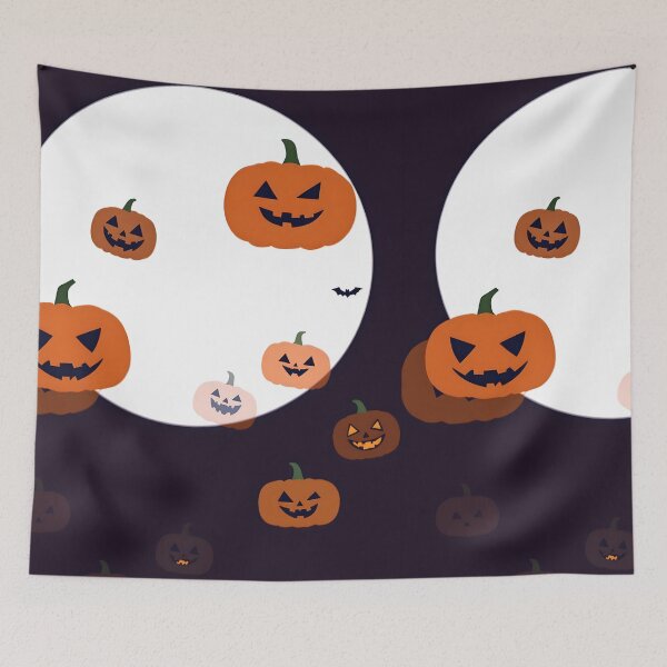 Item preview, Full Moon Halloween Scene Pumpkings Bat designed and sold by MoonlitDoodles1.