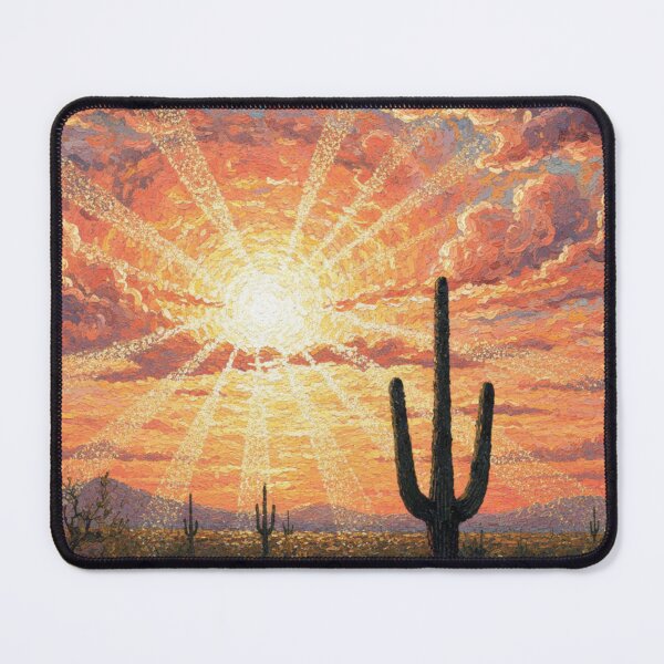 Item preview, Pintura al óleo de atardecer con saguaro, arte del desierto designed and sold by 0606PM.