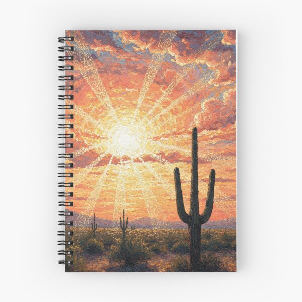 Item preview, Pintura al óleo de atardecer con saguaro, arte del desierto designed and sold by 0606PM.