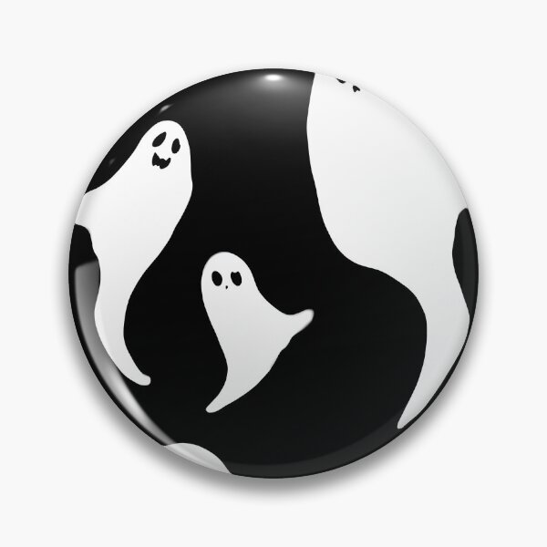 Item preview, Minimalist Spooky Ghosts: High Contrast Vector Pattern designed and sold by MoonlitDoodles1.