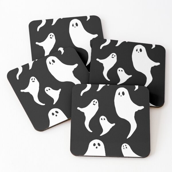 Item preview, Minimalist Spooky Ghosts: High Contrast Vector Pattern designed and sold by MoonlitDoodles1.