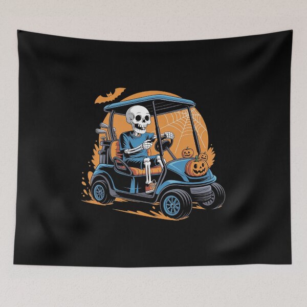 Item preview, Halloween Skeleton Golf Cart Golfer 1  designed and sold by lilLilaBatArt.
