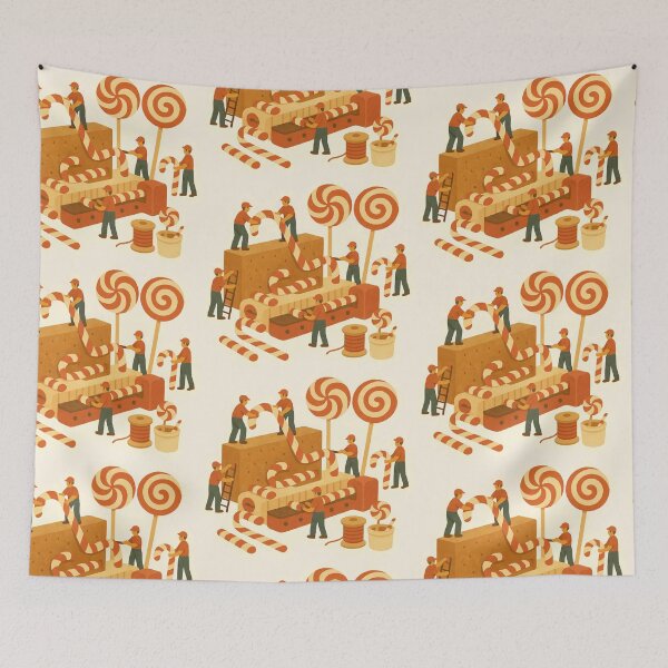 Item preview, Candy Cane Factory – Whimsical Christmas Sticker designed and sold by Tiny Joy World.