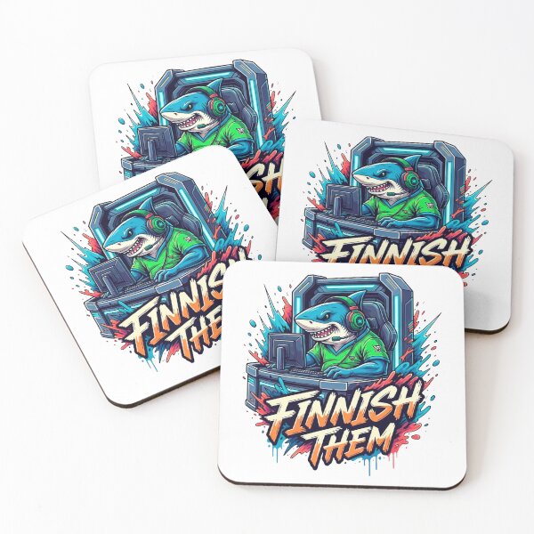 Item preview, Finish Them Gamer Shark Illustration designed and sold by SholoStudio.