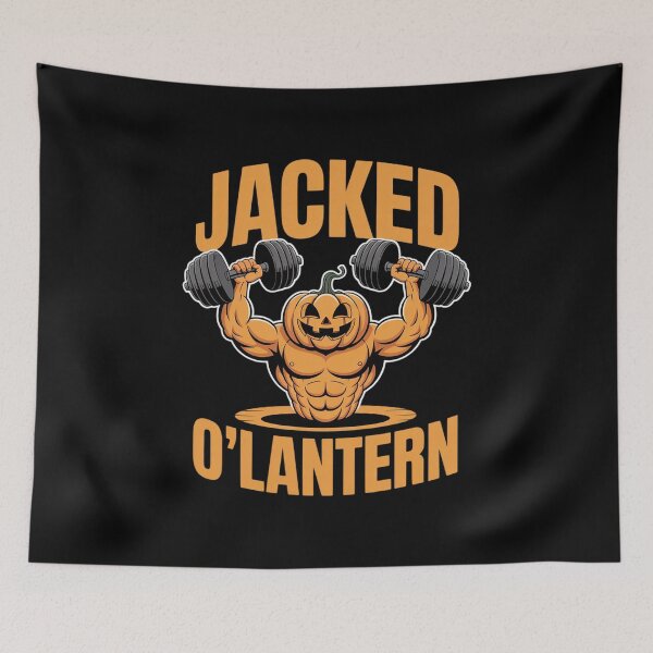 Item preview, Jacked O'Lantern Entrenamiento de Halloween en el gimnasio Levantando Calabaza designed and sold by lilLilaBatArt.