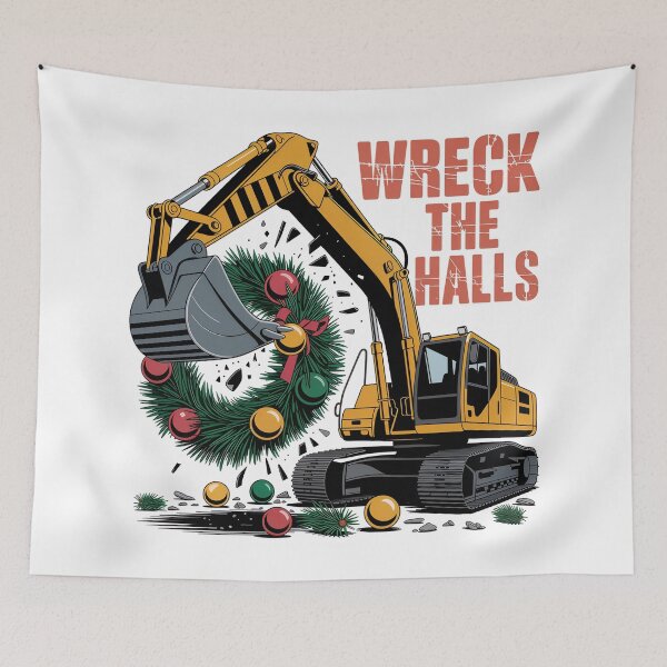 Item preview, Wreck the Halls • Construction Xmas Demolition Crew designed and sold by Blok45.
