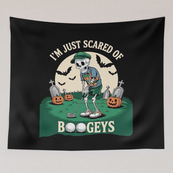 Item preview, Just Scared Of Bogeys Skeleton Golf Halloween  designed and sold by lilLilaBatArt.