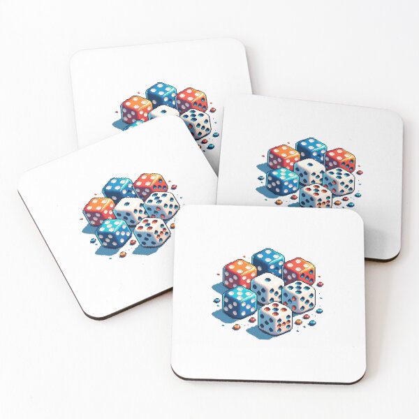 Item preview, Retro Pixel Art Dice Cluster — Colorful 8-Bit Gaming Graphic designed and sold by HBDStudio.