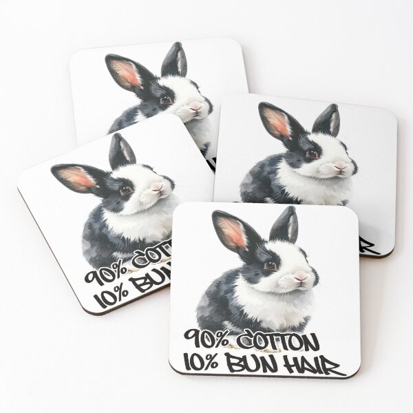 Item preview, Black and white rabbit, 90% cotton, 10% bun hair designed and sold by LiskoDesign.