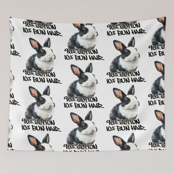 Item preview, Black and white rabbit, 90% cotton, 10% bun hair designed and sold by LiskoDesign.