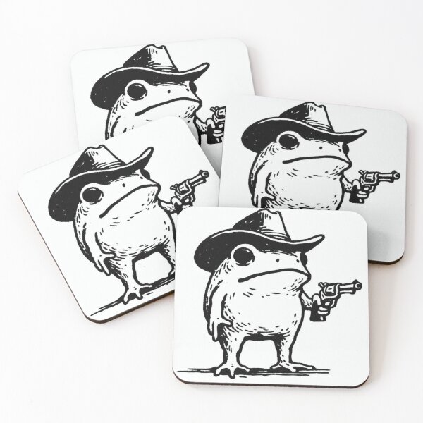 Item preview, Funny Toad Cowboy with Revolver Pencil Drawing  designed and sold by LaTunaColorada.