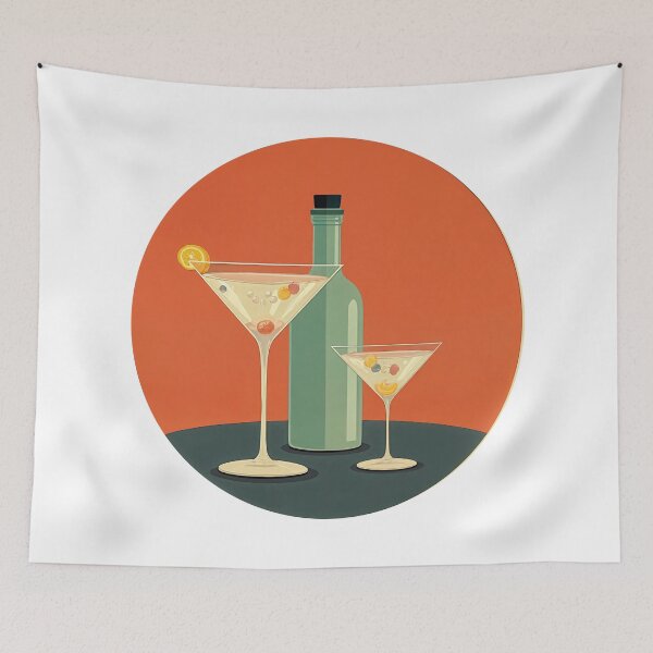 Item preview, Retro Cocktail Vibes: Martini Elegance in Bold Color designed and sold by ForeverPrintsOK.