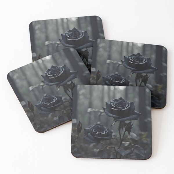 Item preview, Midnight Bloom – Elegant Black Roses Art Print designed and sold by PawPrintedArt.