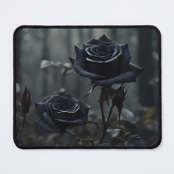 Item preview, Midnight Bloom – Elegant Black Roses Art Print designed and sold by PawPrintedArt.