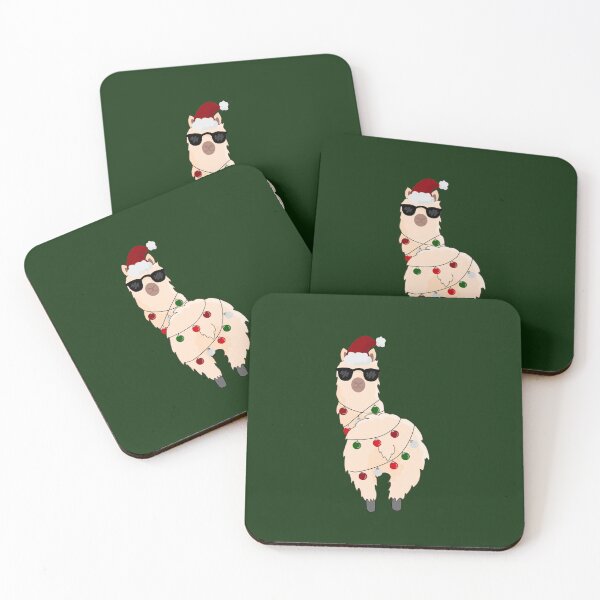 Item preview, A sassy Christmas alpaca with Christmas tree baubles and a hat designed and sold by marlenamyr.