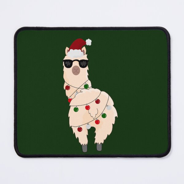 Item preview, A sassy Christmas alpaca with Christmas tree baubles and a hat designed and sold by marlenamyr.