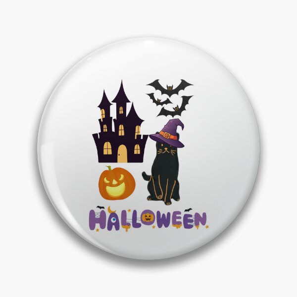 Item preview, Witch Cat and Haunted House Halloween Design designed and sold by Mayahoney15.