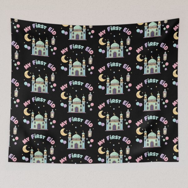 Item preview, My First Eid Mosque Design (V.1) – Cute Islamic Baby Eid Celebration Art designed and sold by D-Islamic.
