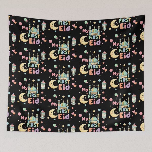 Item preview, My First Eid Mosque Design (V.2) – Cute Islamic Baby Eid Celebration Art designed and sold by D-Islamic.