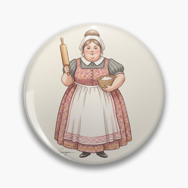 Item preview, Master of the Kitchen: Lady with Rolling Pin and Flour designed and sold by Pasteltone.