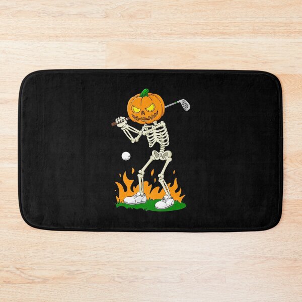 Item preview, Skeleton Golf Halloween Pumpkin Golfing Golfer  designed and sold by lilLilaBatArt.