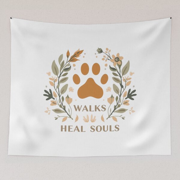 Item preview, Walks Heal Souls – Peaceful Floral Paw Print Design for Pet Lovers designed and sold by Activity01.