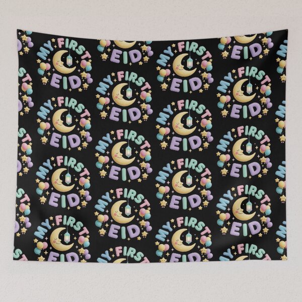 Item preview, My First Eid (V.1)– Cute Moon, Stars, and Lantern Baby Eid Design designed and sold by D-Islamic.