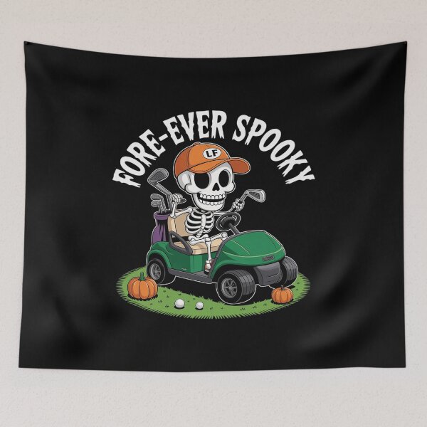 Item preview, Skeleton Golf Halloween Golfer Spooky Pumpkin Skeleton 4  designed and sold by lilLilaBatArt.