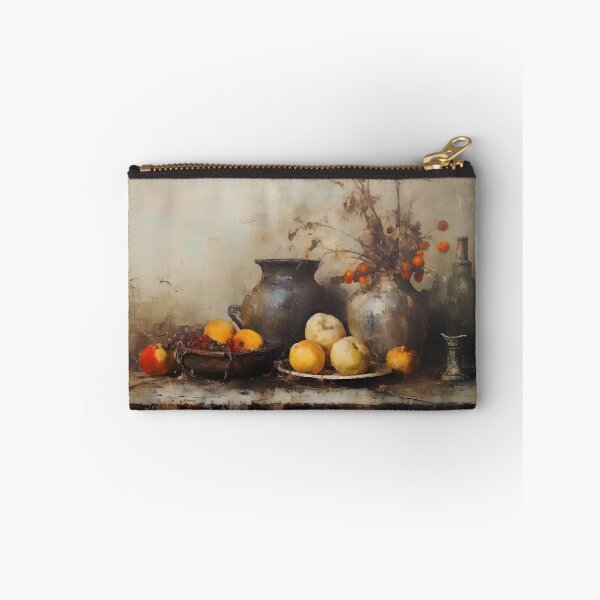 Item preview, Antique Kitchen Still Life, Dark Moody Floral Still Art, Vintage Vases and Fruits Painting, Country Kitchen Print, Dark Academia Decor designed and sold by SavageVision.