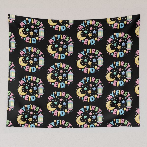 Item preview, My First Eid (V.2)– Cute Moon, Stars, and Lantern Baby Eid Design designed and sold by D-Islamic.