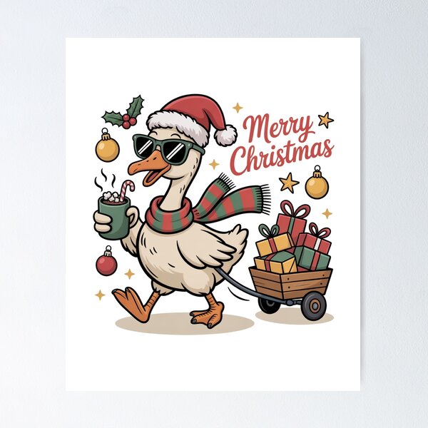 Item preview, Funny Christmas Goose Parade, North Pole Mail Delivery designed and sold by VETRO⭐.