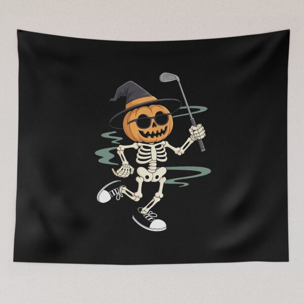 Item preview, Skeleton Golf Pumpkin Golfing Golfer Halloween Costume Idea  designed and sold by lilLilaBatArt.