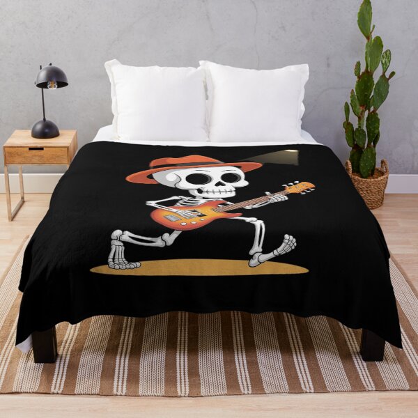 Item preview, Skeleton Playing Electric Guitar Rock Halloween Boys Men designed and sold by lilLilaBatArt.