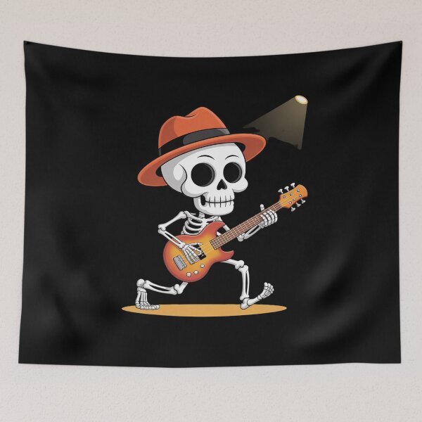 Item preview, Skeleton Playing Electric Guitar Rock Halloween Boys Men  designed and sold by lilLilaBatArt.