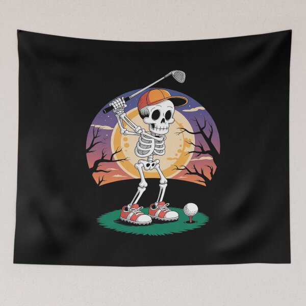 Item preview, Skeleton Playing Golf Halloween Golf Player Spooky Golfer  designed and sold by lilLilaBatArt.