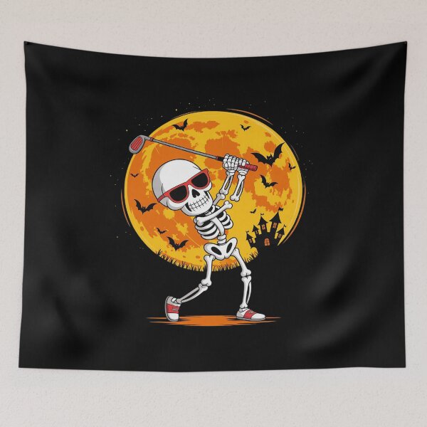Item preview, Skeleton Sunglasses Playing Golf Halloween Player Team  designed and sold by lilLilaBatArt.