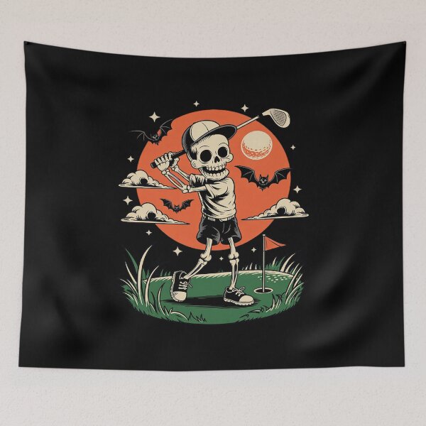 Item preview, Spooky Golfing Skeleton Halloween Costume Golf Lover  designed and sold by lilLilaBatArt.