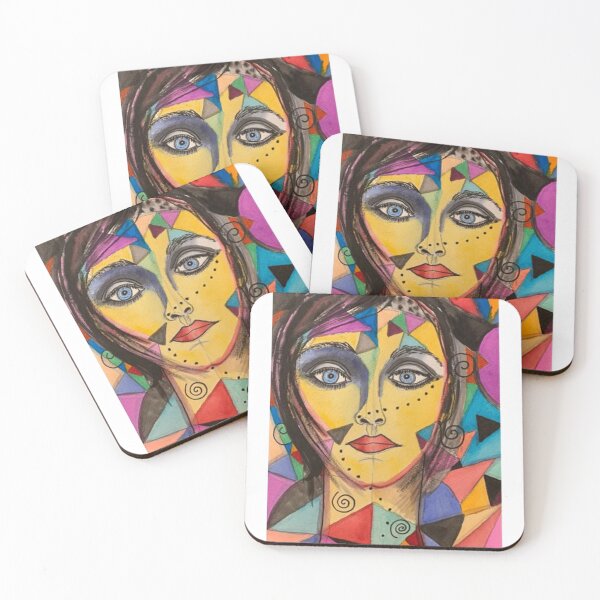Item preview, Woman Portrait With Colorful Shapes  designed and sold by goerelikothon.