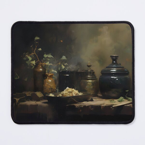 Item preview, Moody Kitchen Still Life Painting, Vintage Rustic Kitchen Decor, Farmhouse Kitchen Print, Antique Painting, Digital Printable Art designed and sold by SavageVision.