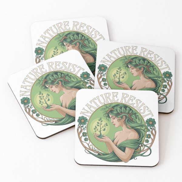 Item preview, Nature Resist Art Nouveau Goddess Eco Activist Statement designed and sold by chattsuede.