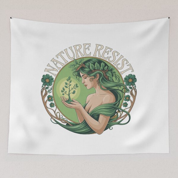 Item preview, Nature Resist Art Nouveau Goddess Eco Activist Statement designed and sold by chattsuede.